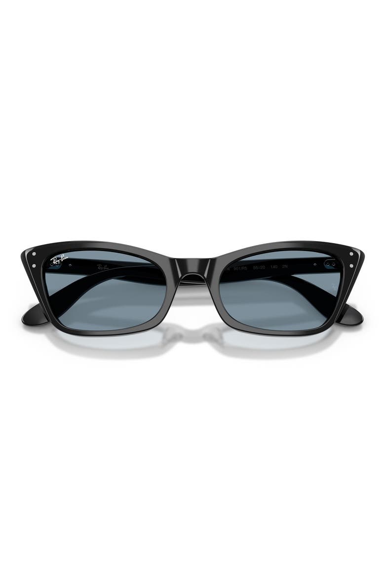 Lady Burbank 52mm Cat Eye Sunglasses, Alternate, color, BLACK / BLUE