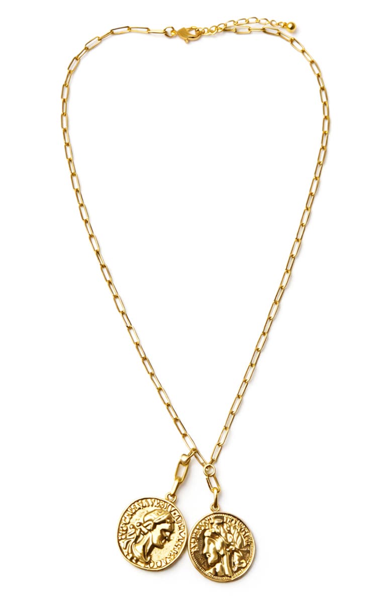 Panacea Coin Pendant Necklace, Main, color, Gold