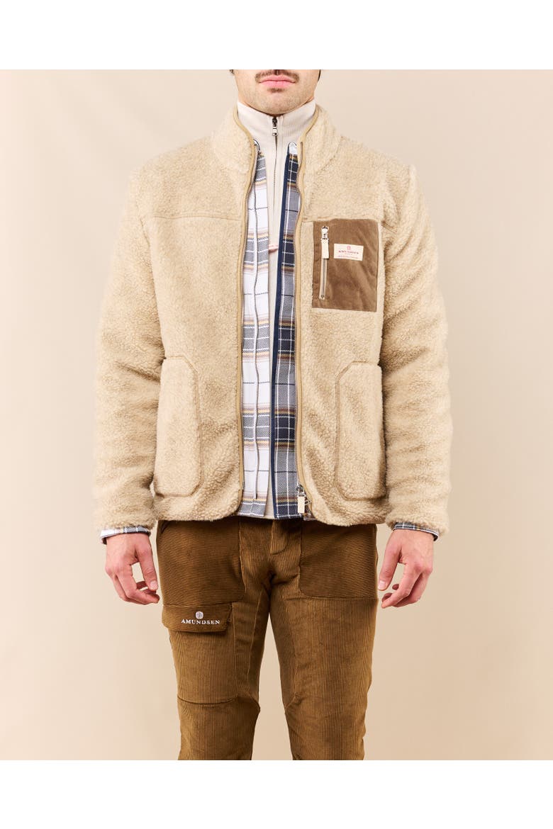 Heroes Wool Fleece Jacket Mens, Alternate, color, Natural