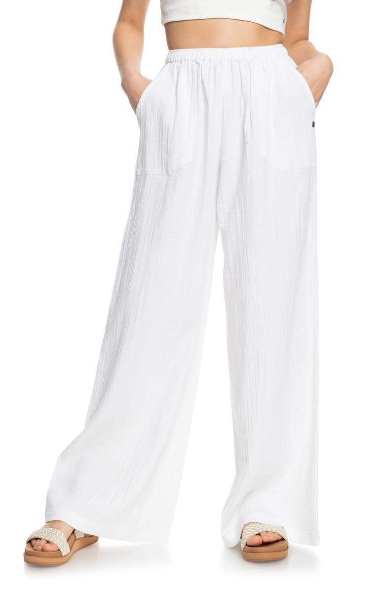 Roxy What a Vibe Organic Cotton Pants, Main, color, 