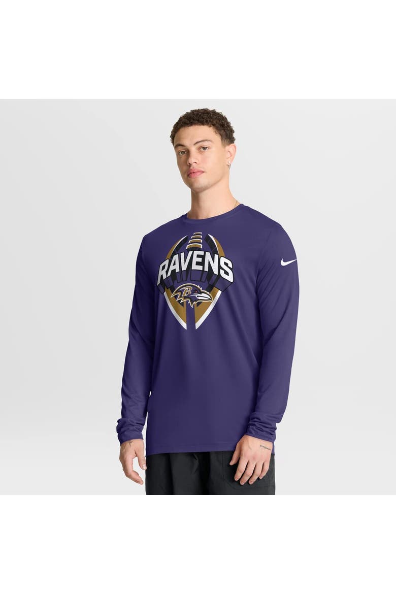 Men's Nike Purple Baltimore Ravens Primetime Legend Icon Performance Long Sleeve T-Shirt, Main, color, Purple