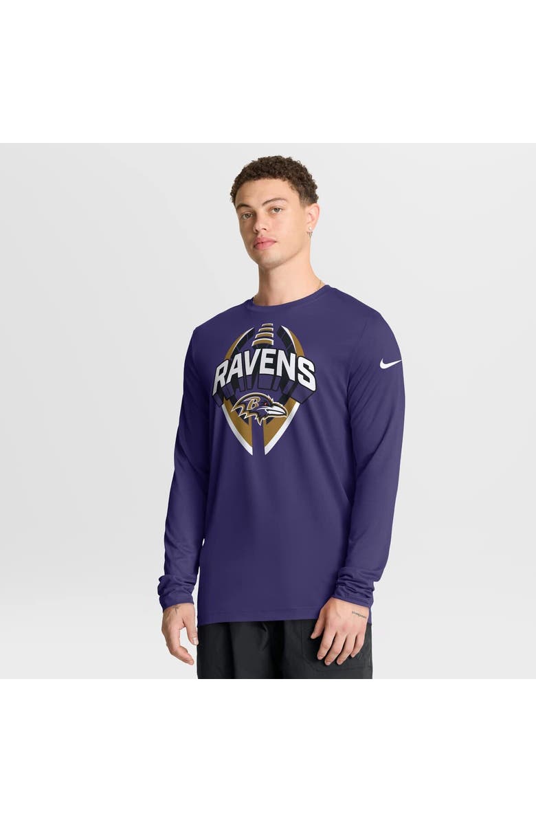 Nike Men's Nike Purple Baltimore Ravens Primetime Legend Icon Performance Long Sleeve T-Shirt, Main, color, Purple