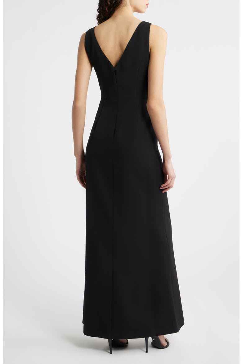 Cascade Ruffle Sleeveless Gown, Alternate, color, BLACK