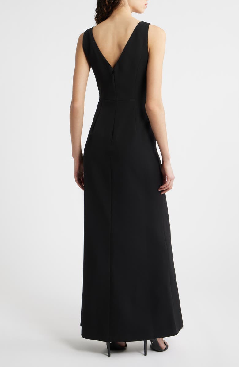 Eliza J Ruffle Front Gown, Alternate, color, Black