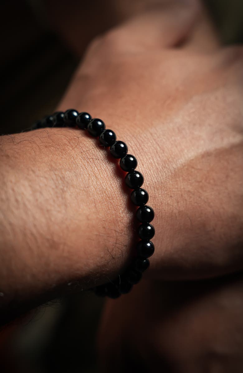 Caputo & Co. Men's Stone Bead Bracelet, Alternate, color, Black Onyx