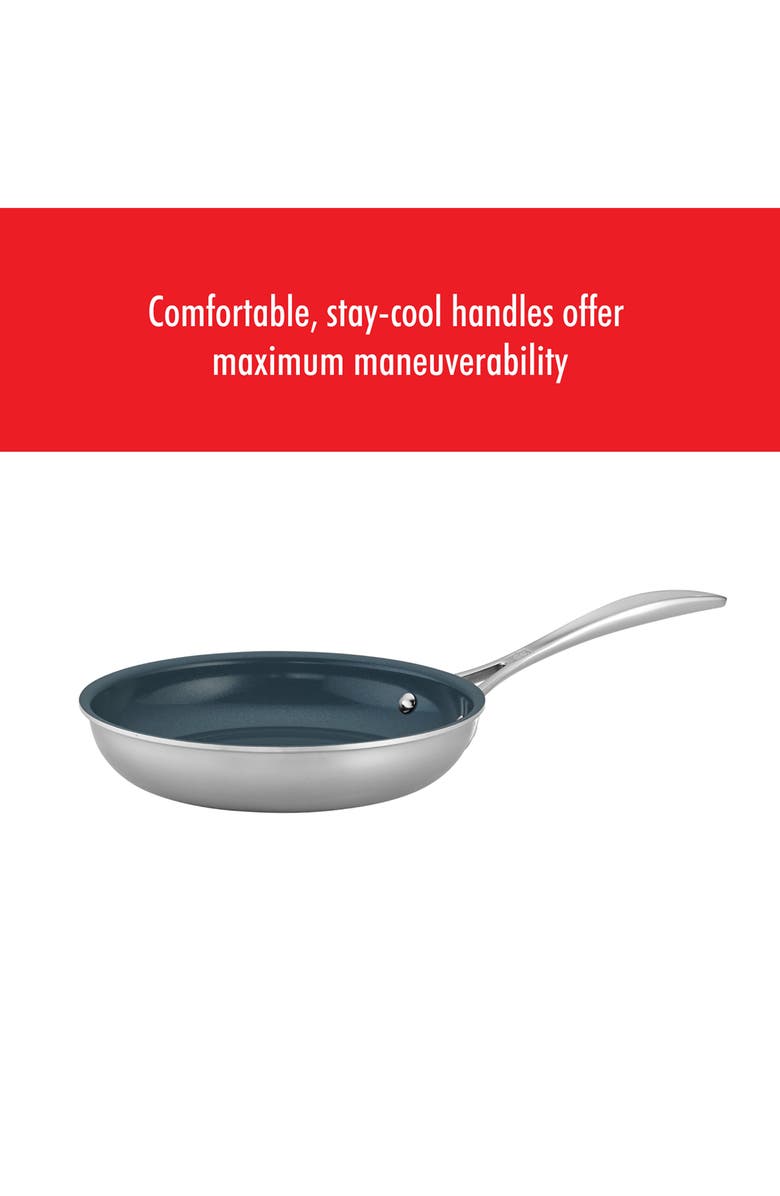 ZWILLING Clad CFX 8-inch Stainless Steel Ceramic Nonstick Fry Pan, Alternate, color, Silver