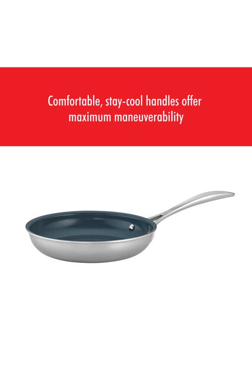 Zwilling Clad Cfx 8-inch Stainless Steel Ceramic Nonstick Fry Pan In Silver