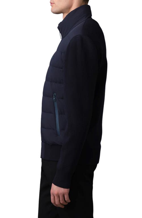 Mackage Haney City Water Resistant 800 Fill Down Hybrid Jacket In Blue