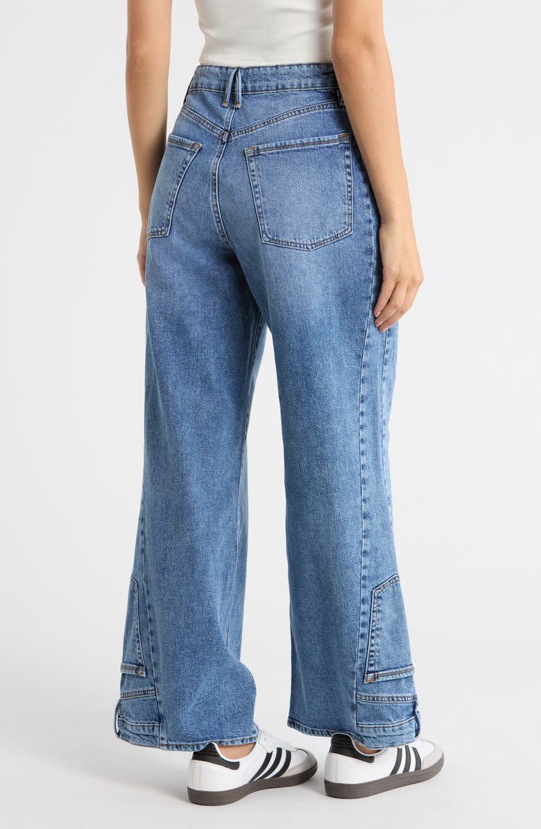 Good American Reworked Wide Leg Jeans, Alternate, color, Indigo1083