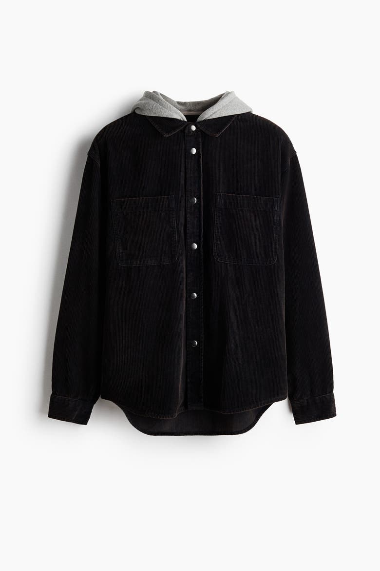 Corduroy Overshirt, Alternate, color, Charcoal gray