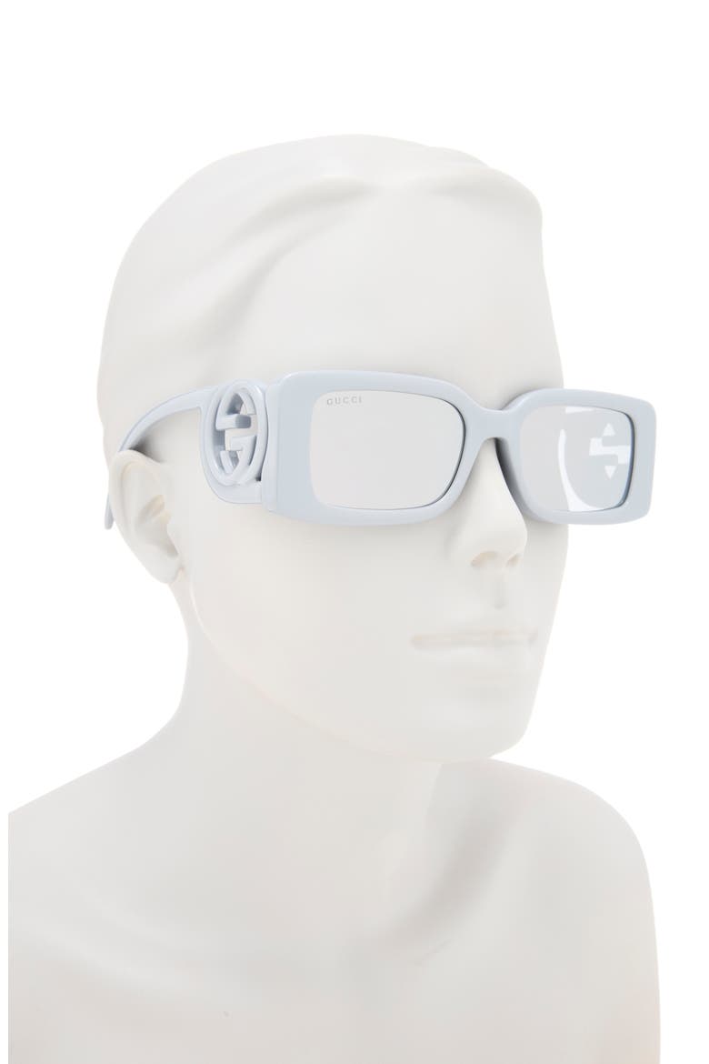 54mm Polarized Square Sunglasses, Alternate, color, SILVER SILVER SILVER