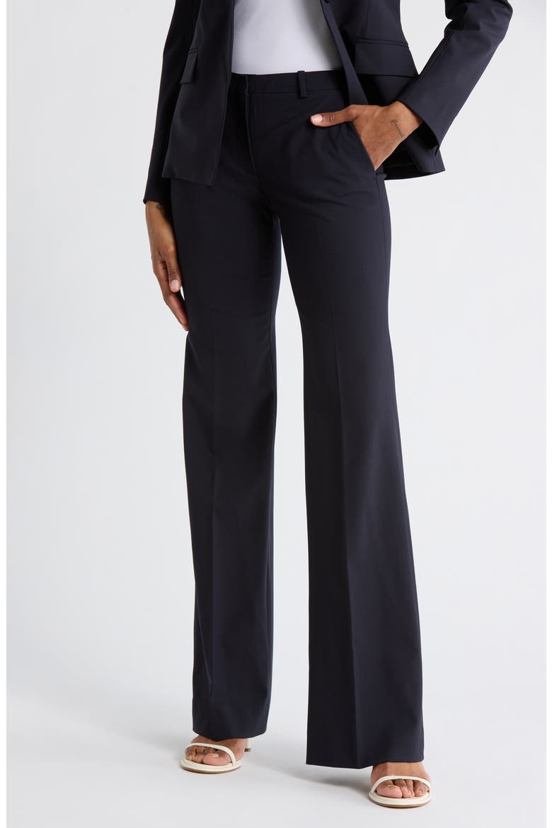 Demetria Stretch Wool Pants, Main, color, DEEP NAVY