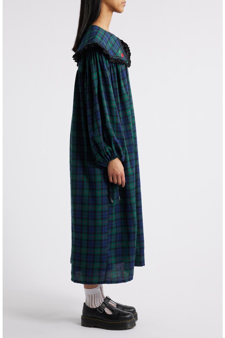 Magic Maker Long Sleeve Plaid Maxi Dress, Alternate, color, GREEN PLAID