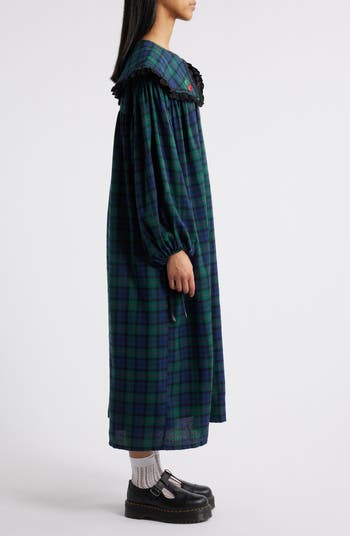 Magic Maker Long Sleeve Plaid Maxi Dress