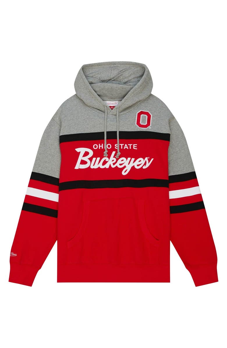 Mitchell & Ness Men's Mitchell & Ness Red Ohio State Buckeyes Head Coach Pullover Hoodie, Alternate, color, Red