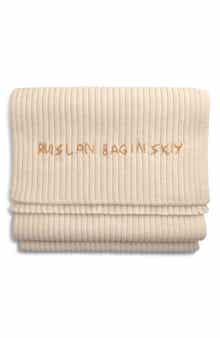 Ruslan Baginskiy Monogram Embroidered Merino Wool Scarf