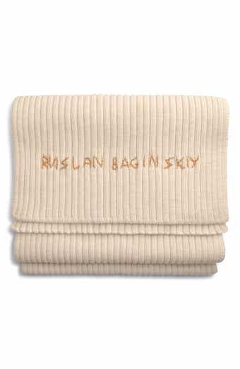 Ruslan Baginskiy Monogram Embroidered Merino Wool Scarf