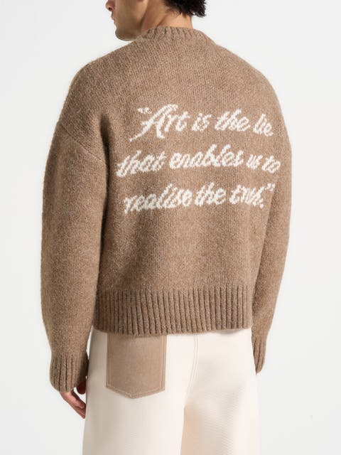 Kamil Art Slogan Brushed Knit Jumper