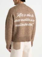 Manière De Voir Kamil Art Slogan Brushed Knit Jumper