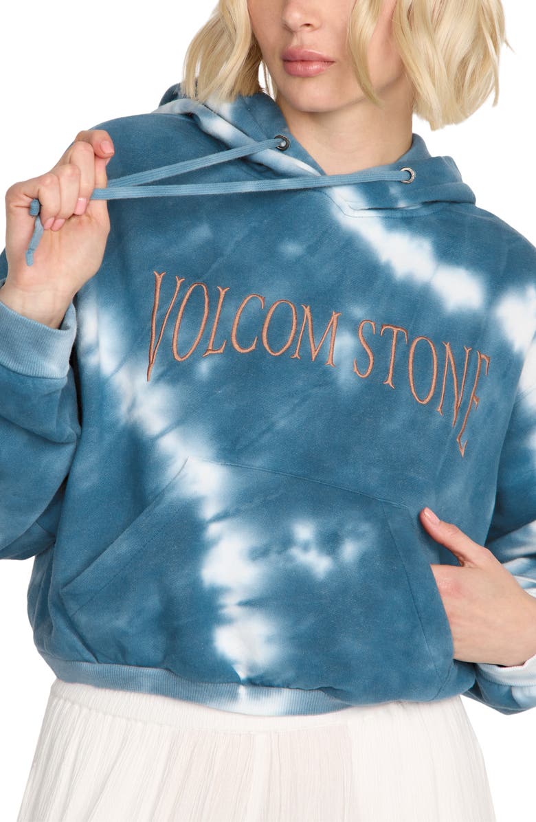 Volcom Tie Dye Embroidered Hoodie, Alternate, color, Blue Multi