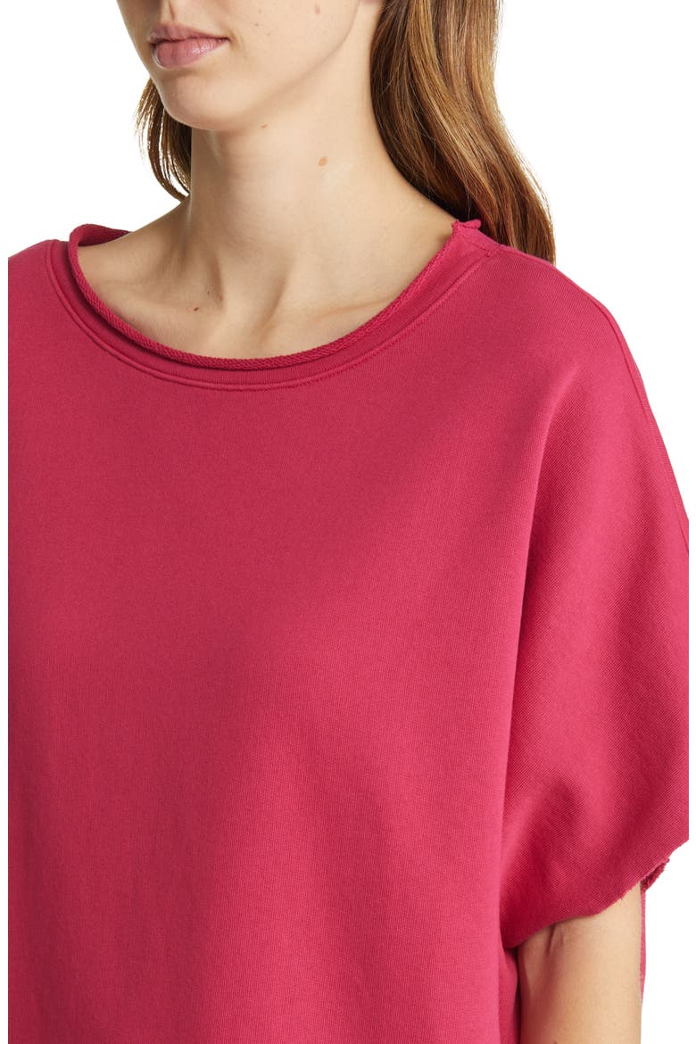 Cotton French Terry Capelet, Alternate, color, ROUGE
