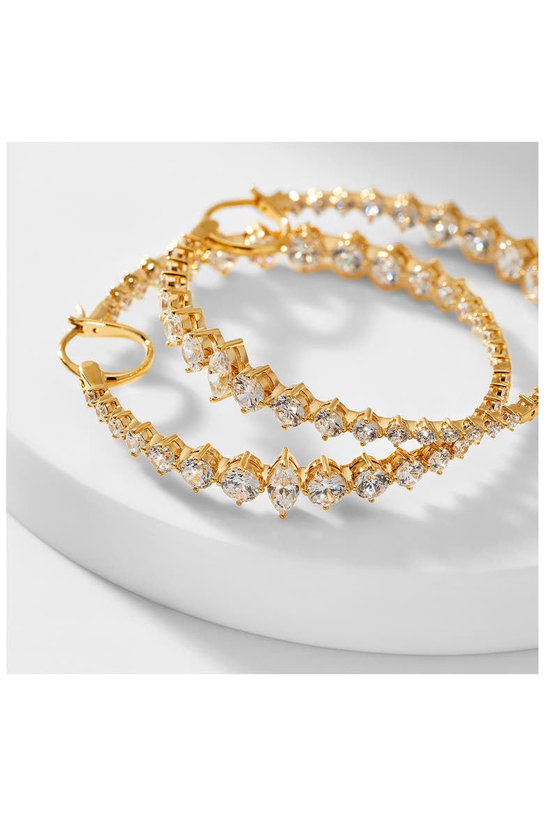 Leah Statement Hoop Earrings, Alternate, color, GOLD