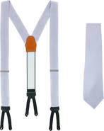 Trafalgar Sutton Solid Color Silk Brace and Necktie Combo