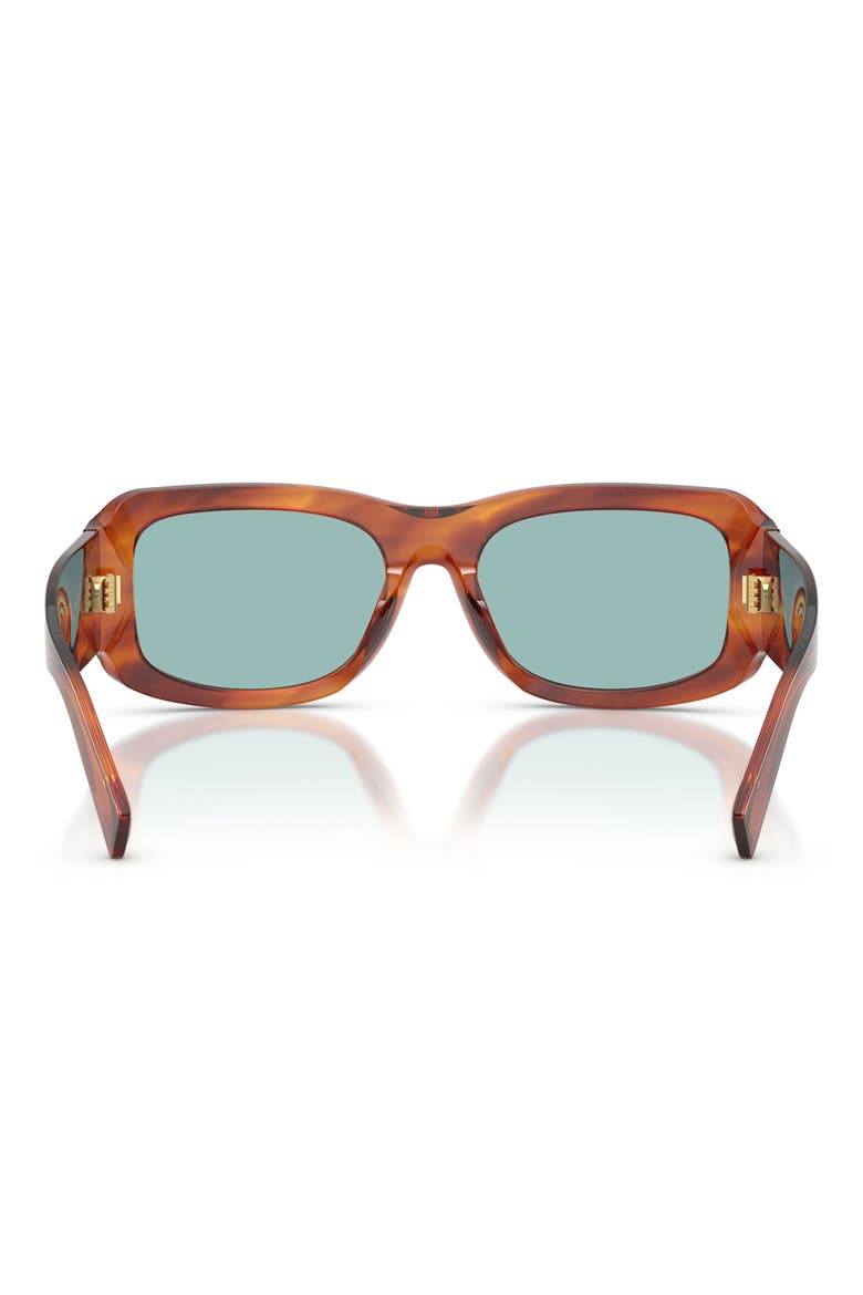 57mm Rectangular Sunglasses, Alternate, color, STRIPED GINGER / BLUE
