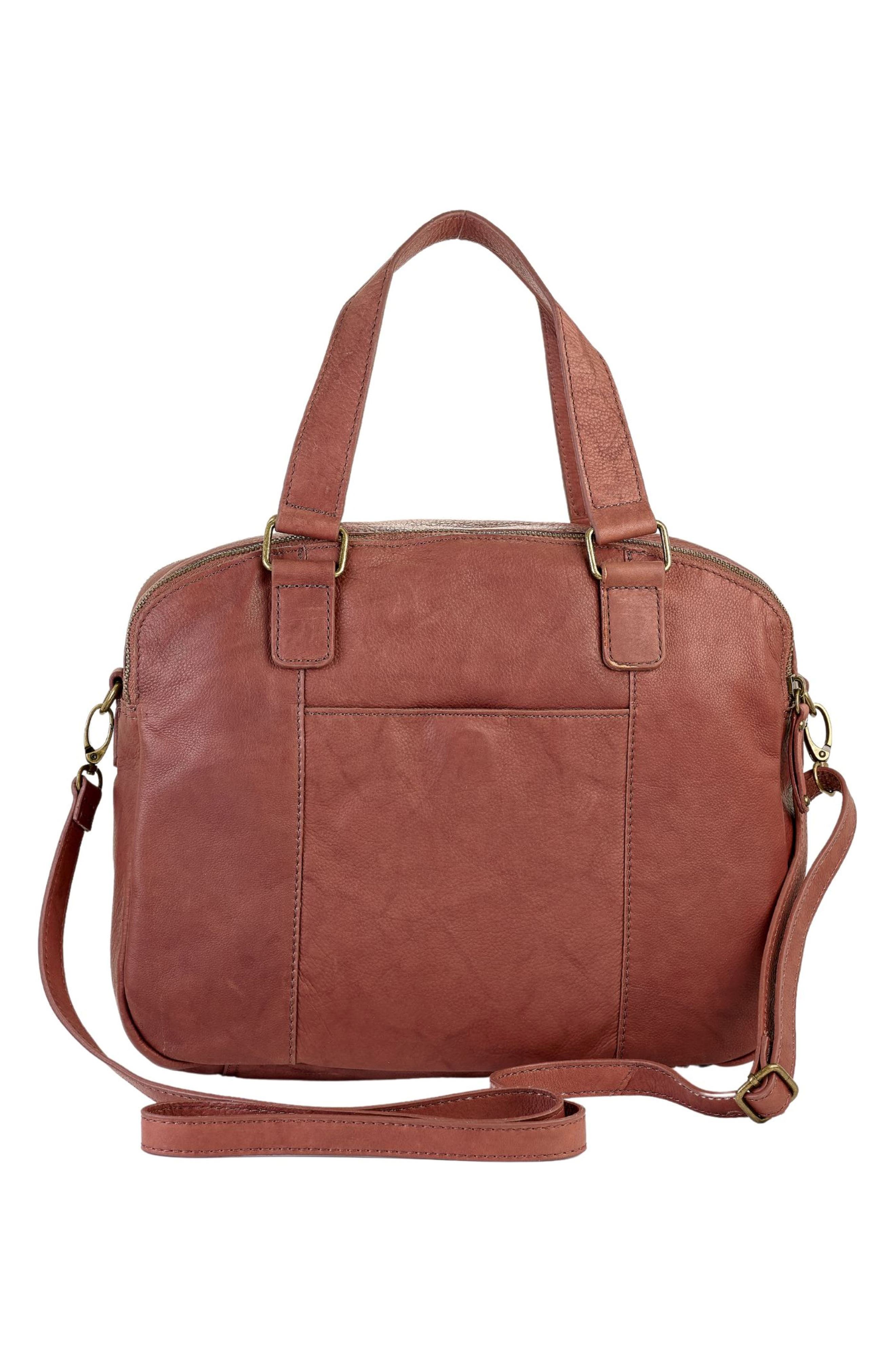 Børn Large Leather Organizer Satchel, Alternate, color, Saddle