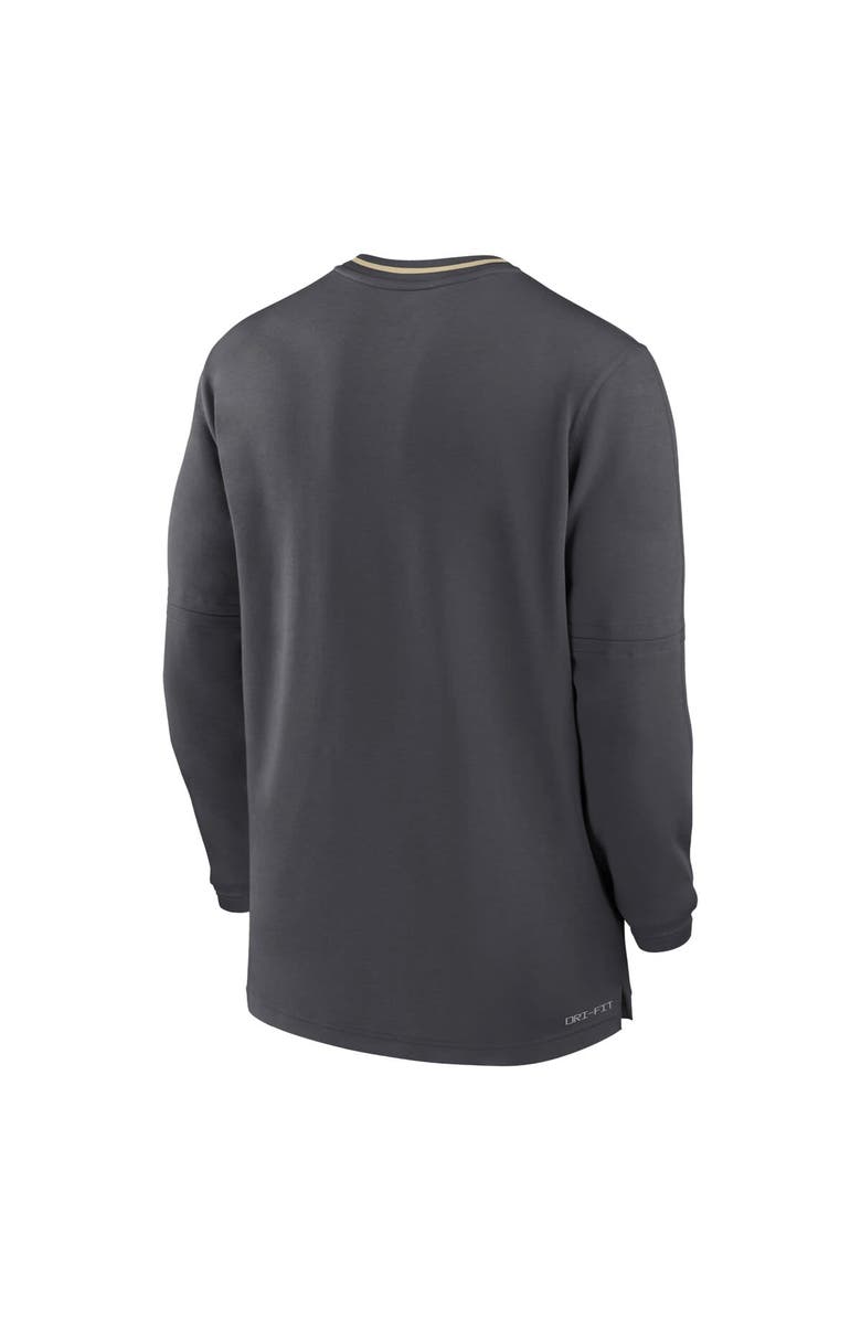 Nike Men's Nike Anthracite Florida State Seminoles 2024 Sideline Coach Performance Half-Zip Long Sleeve Top, Alternate, color, 