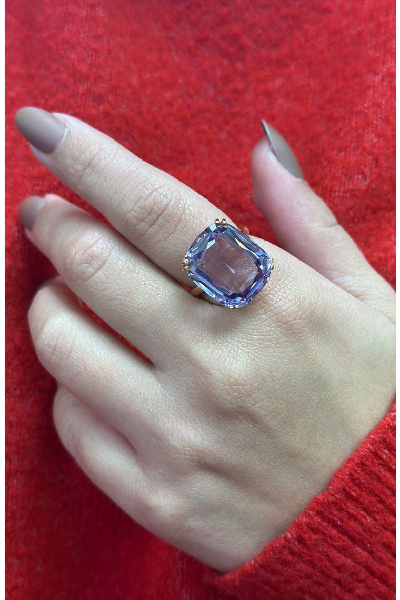 Gossip Cushion Cut Cocktail Ring, Alternate, color, BLUE TOPAZ