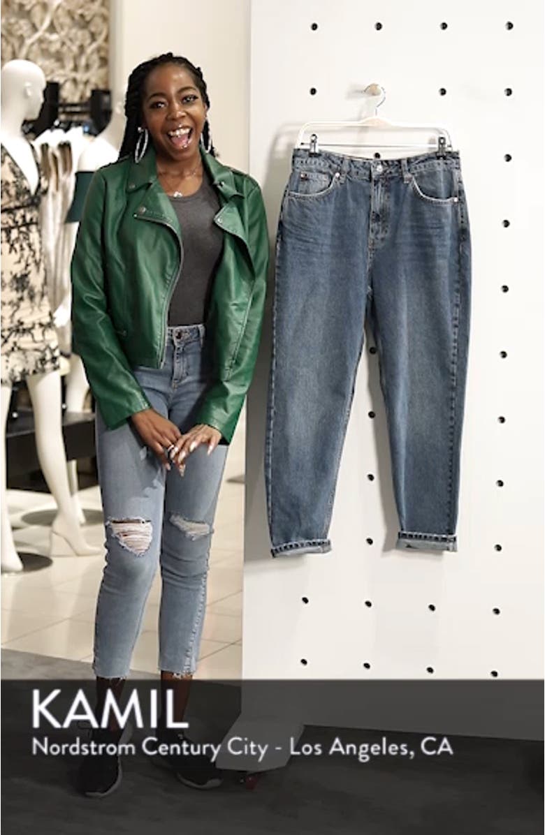 High Waist Light Denim Mom Jeans, sales video thumbnail