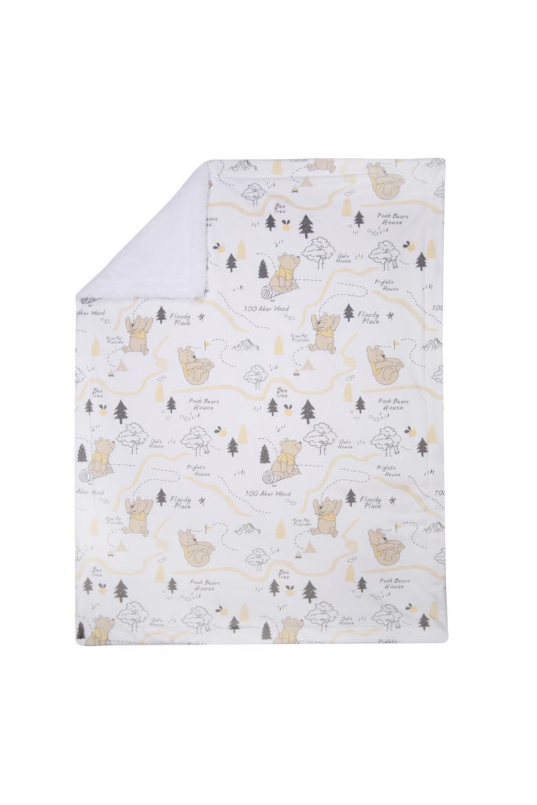 Disney Baby Pooh and the Hundred Acre Woods White Baby Blanket, Alternate, color, White