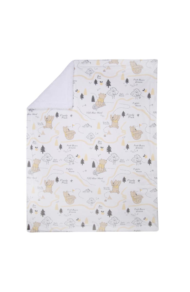 Lambs & Ivy Disney Baby Pooh and the Hundred Acre Woods White Baby Blanket, Alternate, color, White
