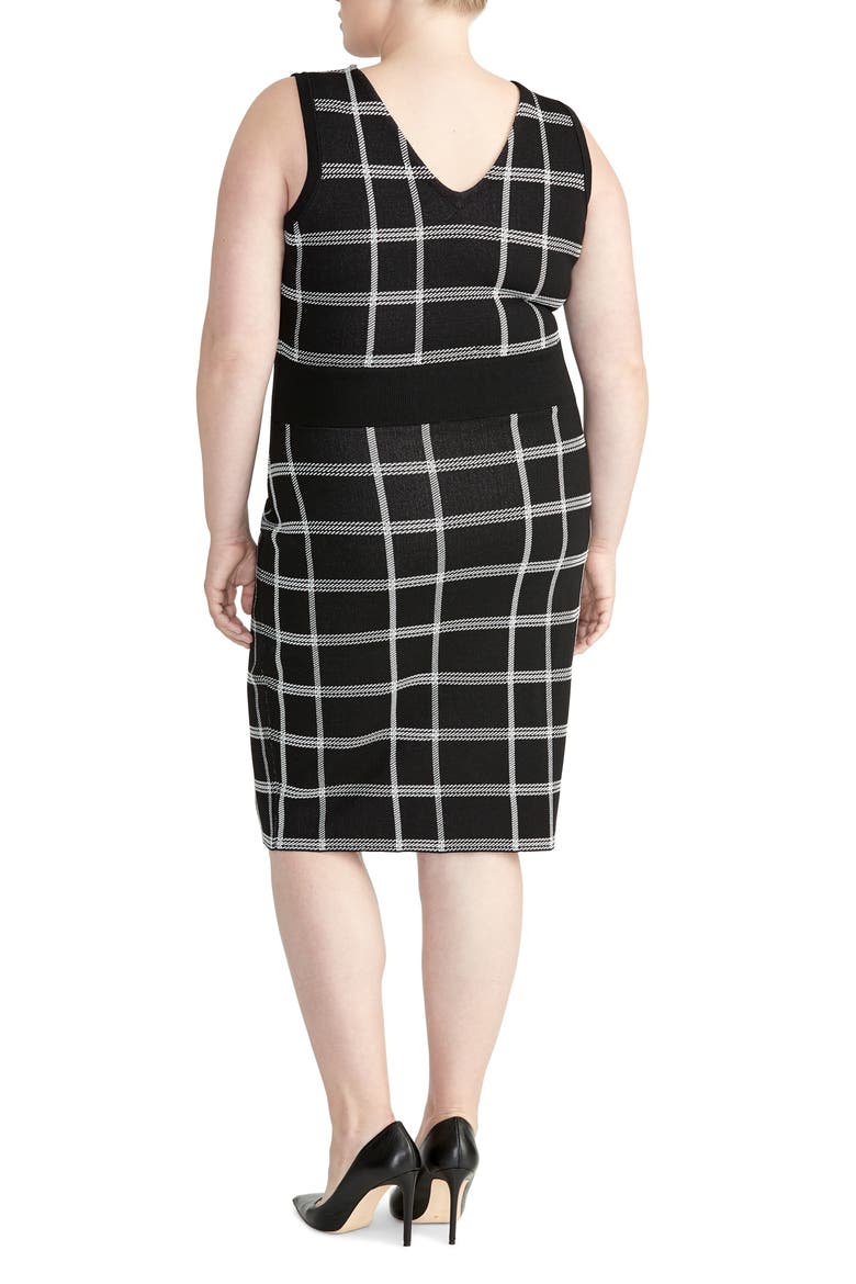 Oversize Plaid Sleeveless Dress, Alternate, color, BLACK / IVORY