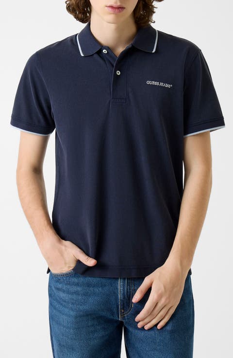 Logo Embroidered Tipped Polo
