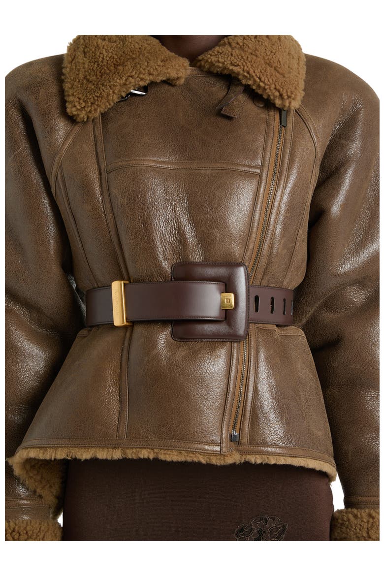 Anthem Large Smooth Leather Belt, Alternate, color, dark brown