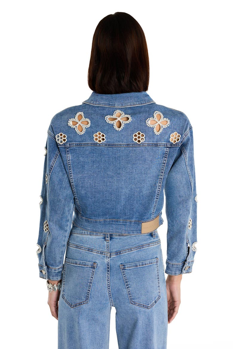Kaia Pearl Jean Jacket, Alternate, color, MEDIUM BLUE
