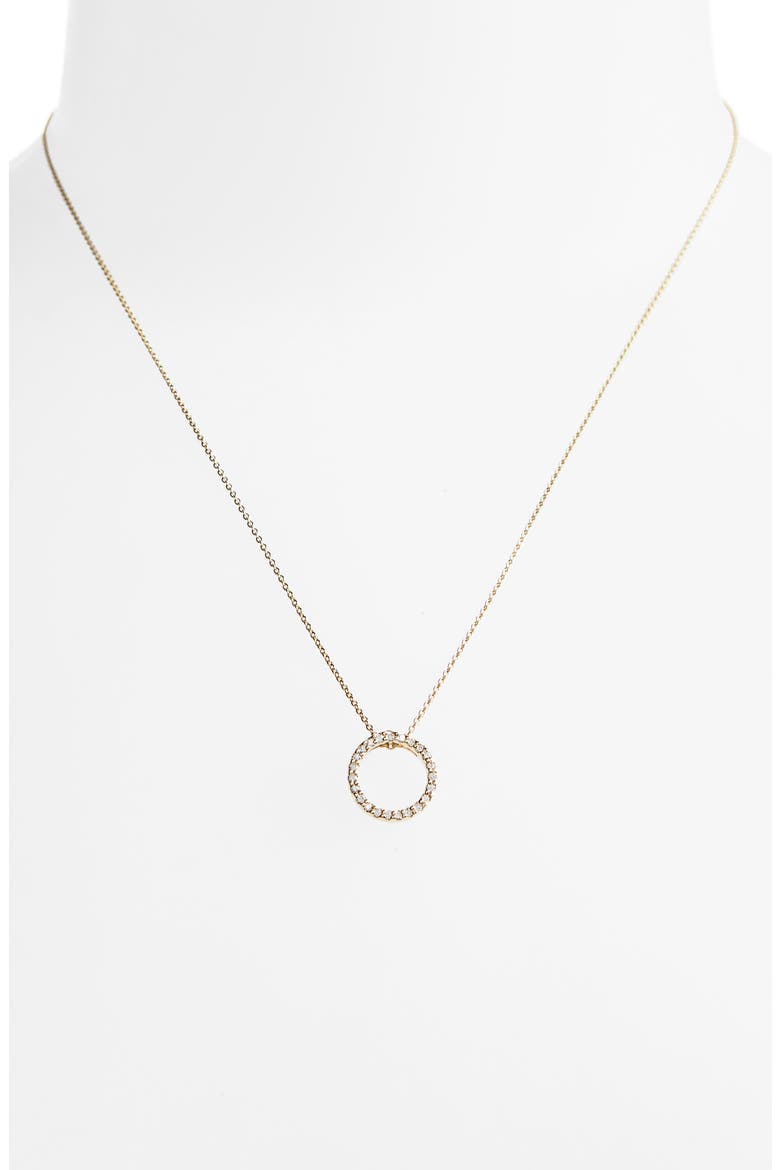 XS Diamond Pendant Necklace, Alternate, color, YELLOW GOLD