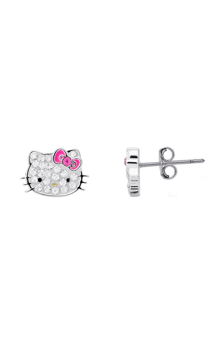 Hello Kitty Sparkle Earrings, Alternate, color, White, Pink