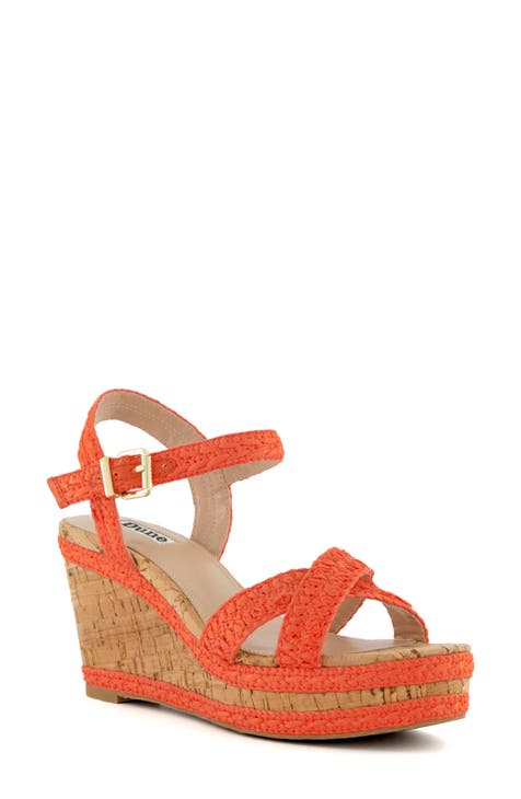 Orange wedge sandals uk best sale