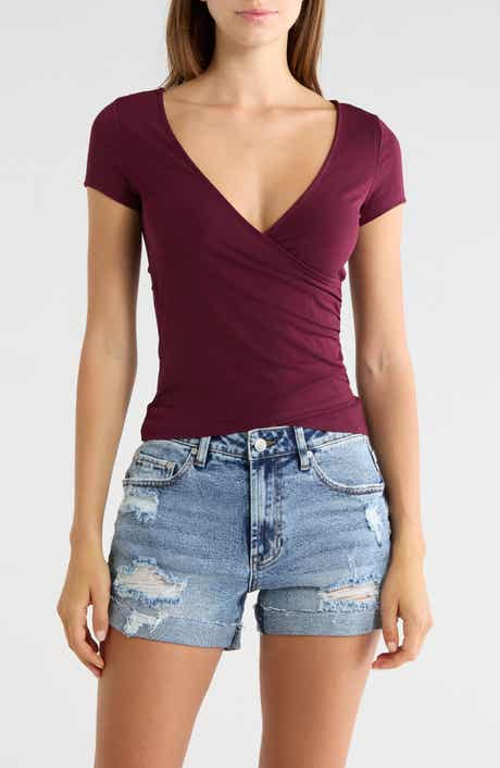 Short Sleeve Wrap Top