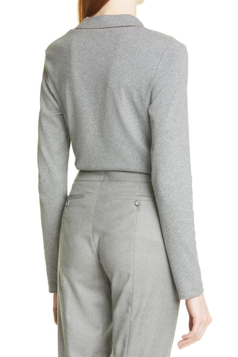 Beaded Collar Rib Top, Alternate, color, 8132 GREY