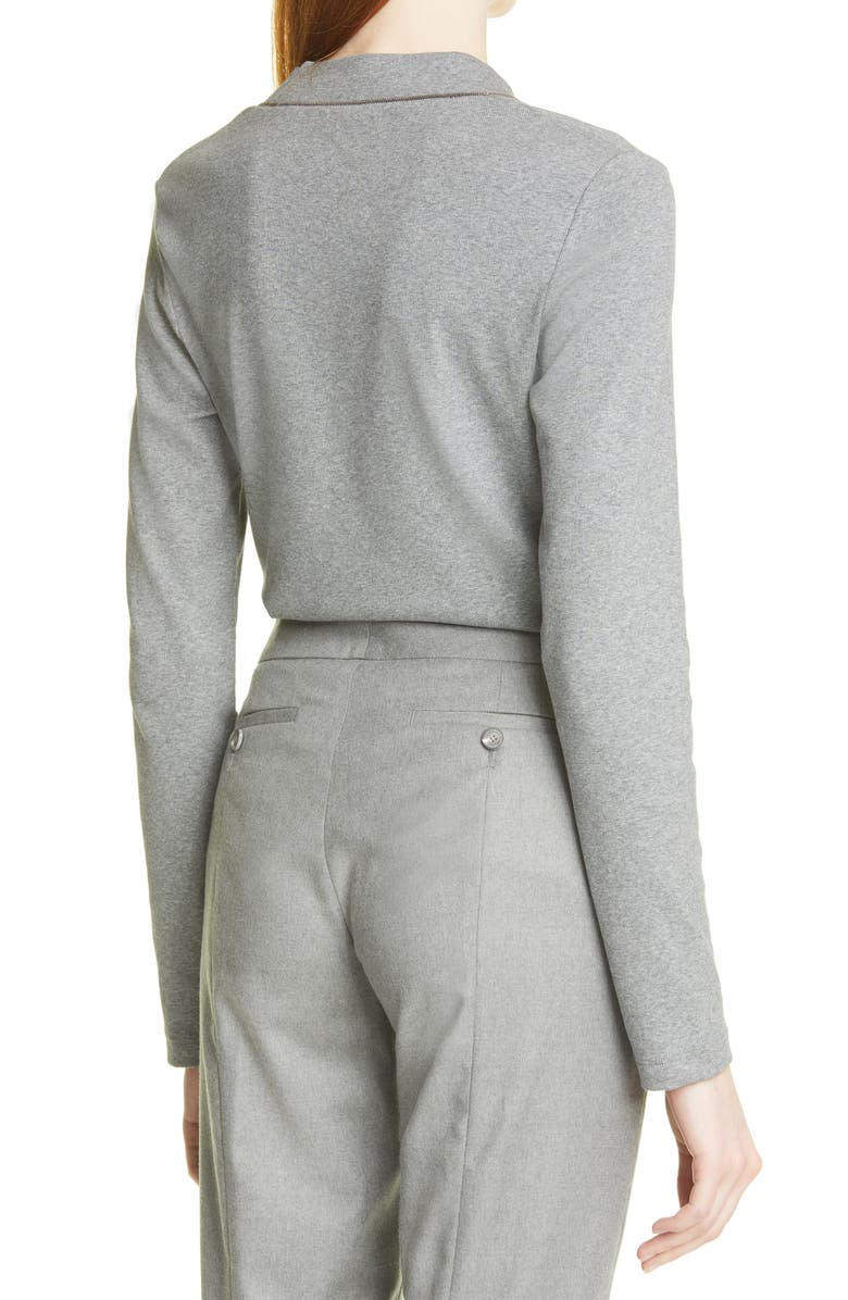 Fabiana Filippi Beaded Collar Rib Top, Alternate, color, 