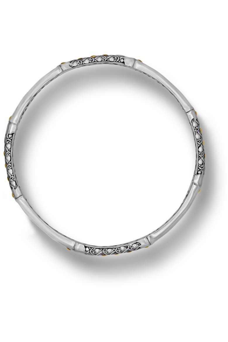Slide-on Bangle Bracelet in Sterling Silver and 18K Gold Accents, Alternate, color, Silver