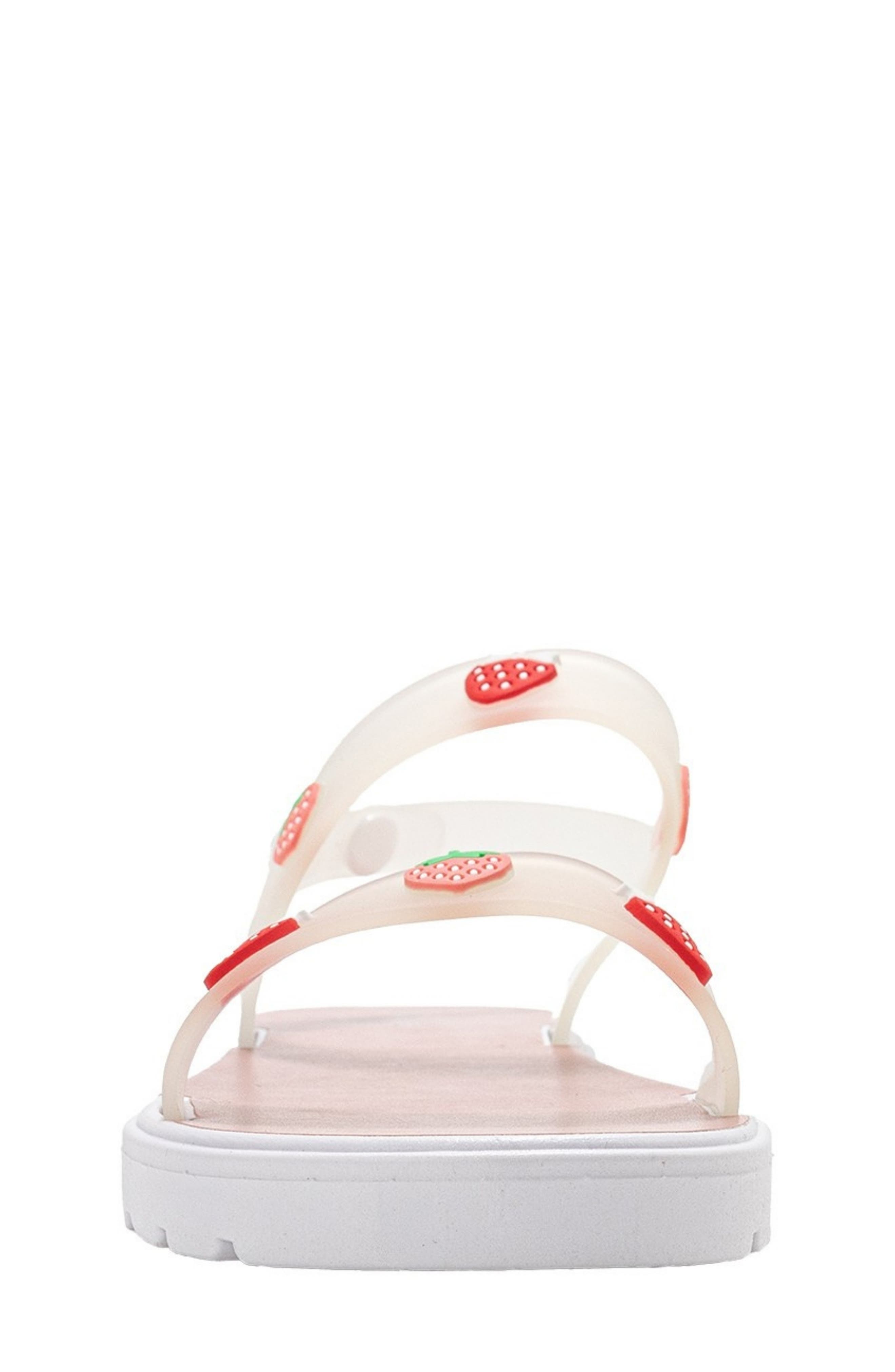 bebe Odette Strawberry Sandal, Alternate, color, Clear