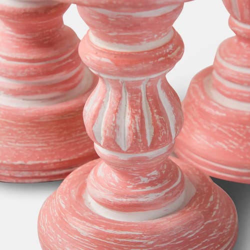 Mela Artisans Rosé Reverie Pillar Candleholder Set In Pink