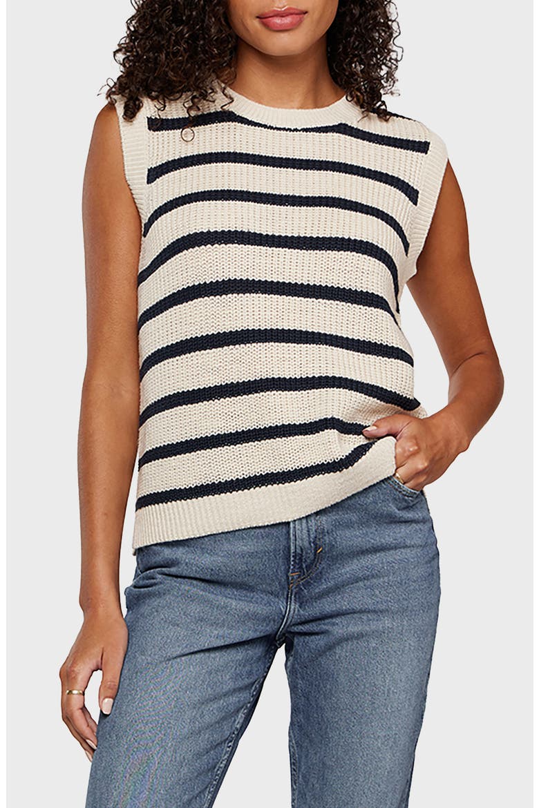 Amelia Sweater Vest, Main, color, IVORY/ MIDNIGHT