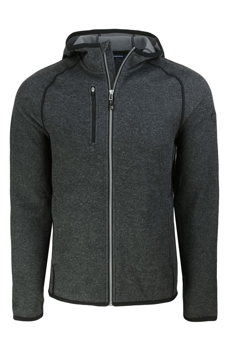 Cutter & Buck Mainsail Full Zip Hooded Jacket, Main, color, Charcoal Heather