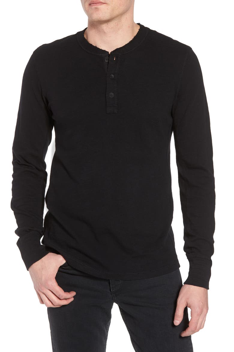Classic Slim Fit Henley, Main, color, JET BLACK